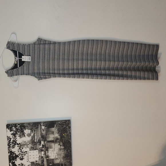 NWT Marine Layer Lexi Rib Daytime Midi Dress Size Small Black White Stripe - Picture 4 of 14